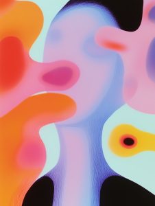 energia creativa e trasformativa, con elementi di passione e movimento astratto